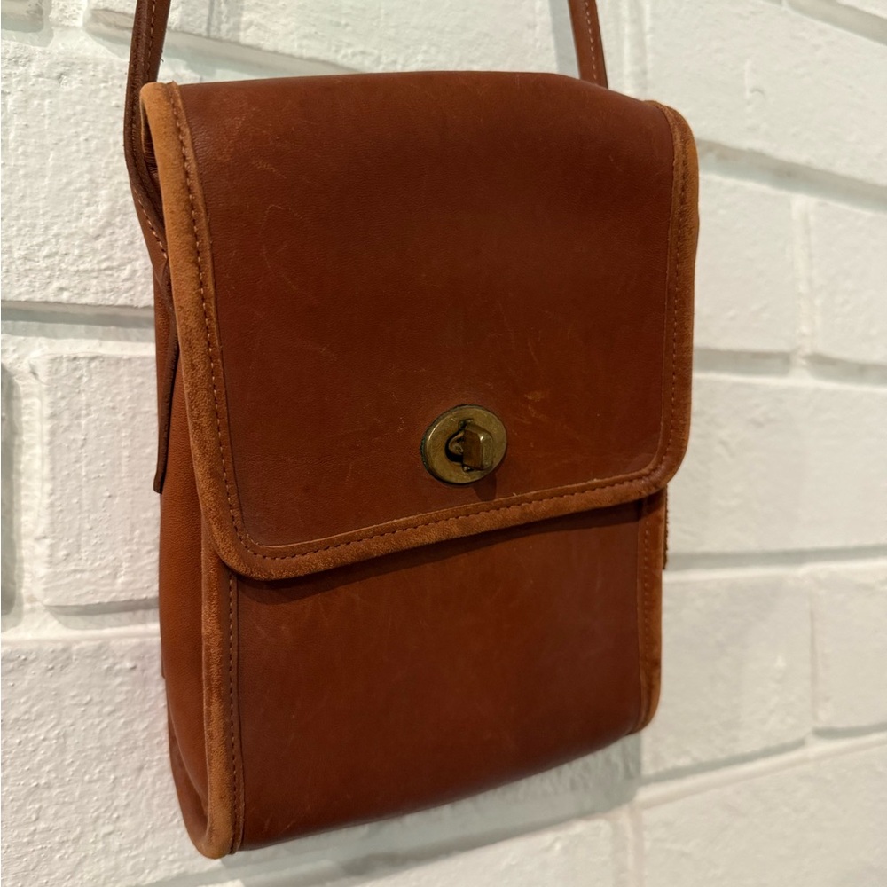 Vintage Coach Scooter Bag Brown Leather